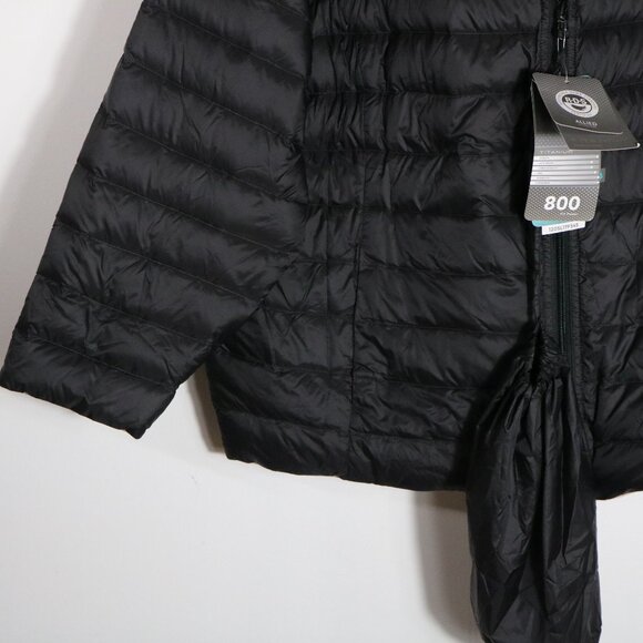 Lands End Reversible Puffer Coat Womens 3X 800 Fill Down Black Beige Neutral - Picture 3 of 8